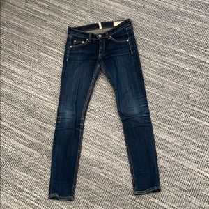 Rag+bone dark wash blue skinny jeans Capri length